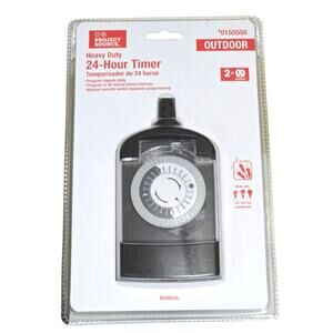 Project Source Outdoor Plug Timer 15A 24 Hr 2-Outlet Heavy Duty Light Controller